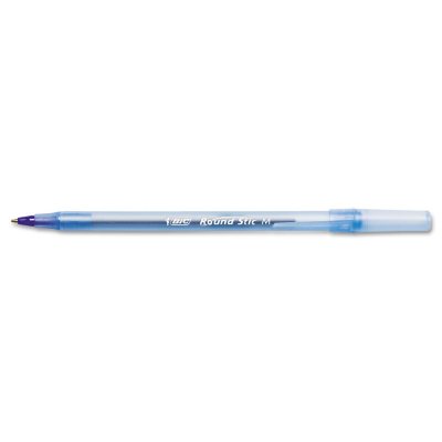 BIC - Round Stic Ballpoint Stick Pen, Blue Ink, Medium - 12 Pens