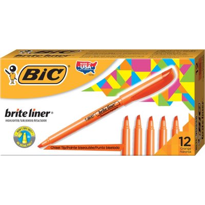 UPC 070330903388 product image for BIC Brite Liner Highlighter, Chisel Tip, Fluorescent Orange, 12ct. | upcitemdb.com