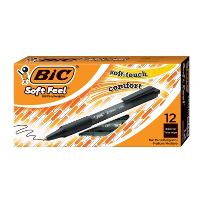 UPC 070330914360 product image for BIC - Soft Feel Ballpoint Retractable Pen, Black Ink, Medium - Dozen | upcitemdb.com