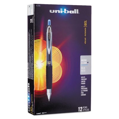 uni-ball - Signo Gel 207 Roller Ball Retractable Gel Pen, Blue Ink, Micro Fine - 12 ct. 