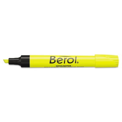 Berol - 4009 Highlighter, Chisel Tip, Fluorescent Yellow -  12/Pk