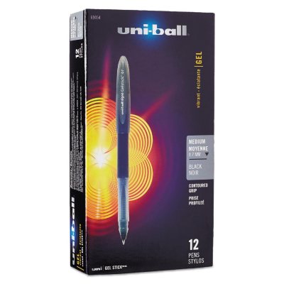 uni-ball - Signo Roller Ball Stick Gel Pen, Black Ink, Medium - 12 Pens