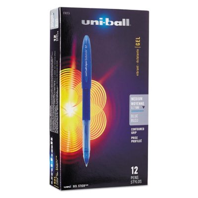 uni-ball - Signo Roller Ball Stick Gel Pen, Blue Ink, Medium - 12 Pens
