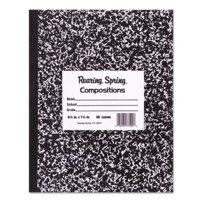 Roaring Spring Marble Cover Composition Book, Wide Rule, 8-1/2 x 7, 48 Pages