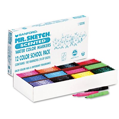 Mr. Sketch Scented Watercolor Markers, 12 Colors (192 ct.)