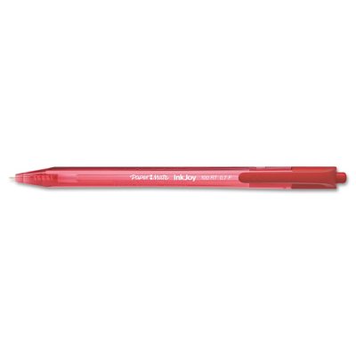 Paper Mate InkJoy 100 RT Retractable Ballpoint Pen - 1.0 mm - Red Ink - 12 Pack