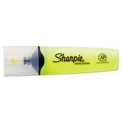 Sharpie - Clearview Highlighter, Blade Tip, Fluorescent Yellow Ink -  Dozen
