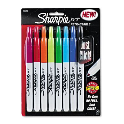 Sharpie Retractable Permanent Markers, Assorted Colors (Fine, 8 ct.)