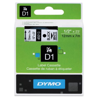Dymo - D1 Label Tape, Black on White - Various Sizes