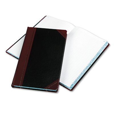 Boorum & Pease - Record/Account Book, Black/Red Cover, 300 Pages - 14 1/8" x 8 5/8"