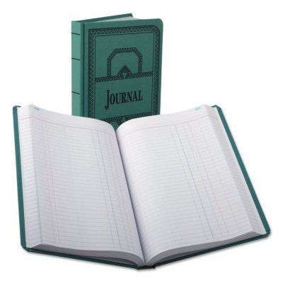 Boorum & Pease - Record/Account Book, Journal Rule, Blue, 500 Pages -  12 1/8 x 7 5/8