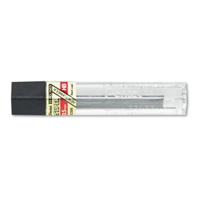 Pentel - Super Hi-Polymer Lead Refills, 0.7mm, HB, Black - 12 Leads/Pack