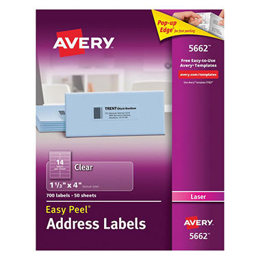 Avery Clear Laser Mailing Labels   05662