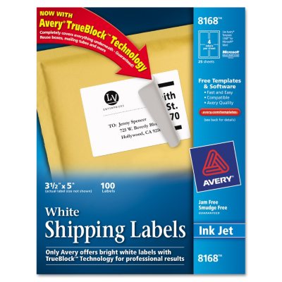 Avery Shipping Labels with TrueBlock™ Technology