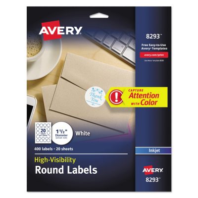 Avery Inkjet Color Printing Round Labels
