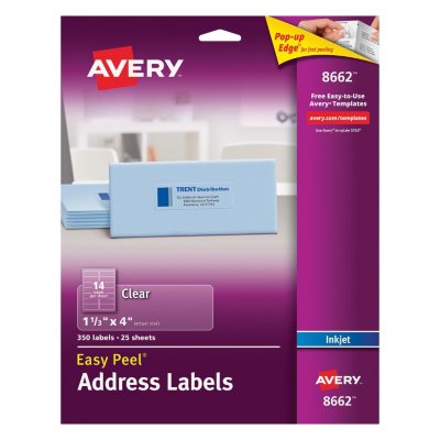 Avery 8662 - Inkjet Address Labels, 1-1/3 x 4