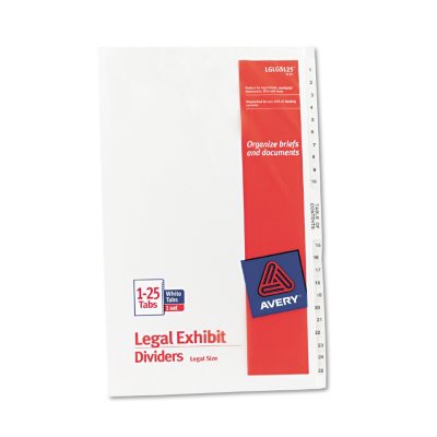 Avery - Legal Exhibit Dividers, 8-1/2 x 14", Various Tabs - 1 Set