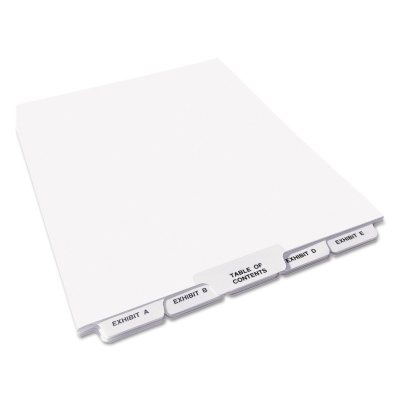 Avery-Style Legal Bottom Tab Divider, Title: Exhibit A-Z, Letter Size, White