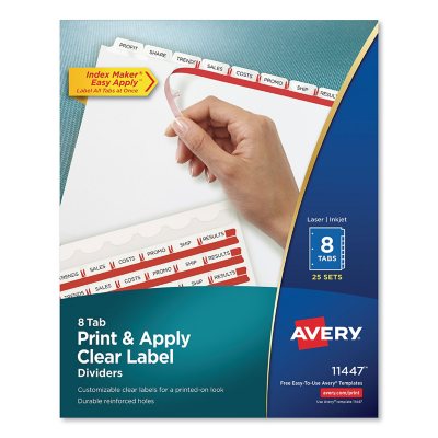Avery - Index Maker Clear Label Dividers, 8 Tabs - 25 Sets