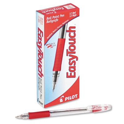 Pilot - EasyTouch Ballpoint Stick Pen, Red Ink, Medium - 12 Pens