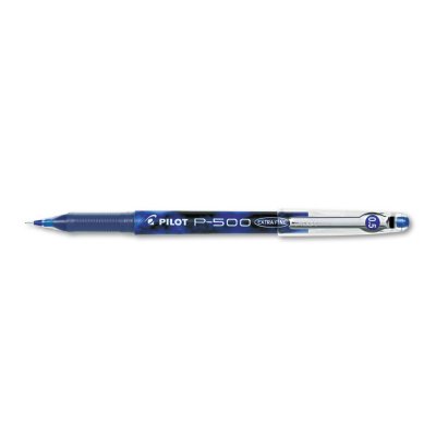 Pilot - P-500 Gel Roller Ball Stick Pen, Needle Point, Blue Ink, Extra Fine - 12 Pens