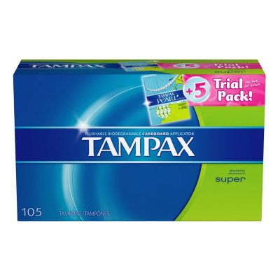 UPC 073010012790 product image for Tampax Tampons, Super (100 ct.) + 5 ct. Tampax Pearl Trial Pack | upcitemdb.com