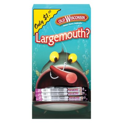 Old Wisconsin Beef Sticks in Display Box - Large Mouth Bass