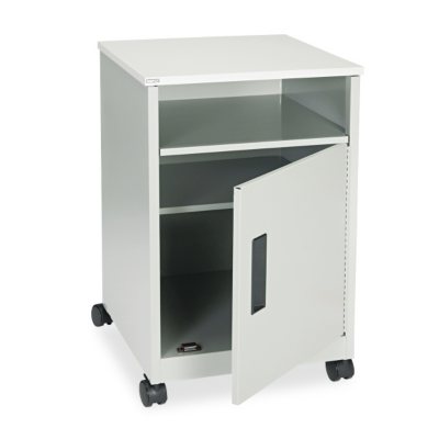 Safco - Steel Machine Stand w/Compartment, 1-Shelf, 17-1/4"W x 17-1/4"D x 27-1/4"H - Gray