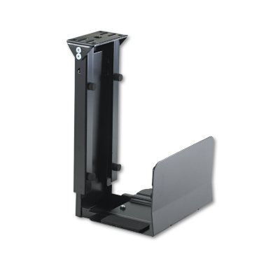 Safco Ergo-Comfort Fixed-Mount Under Desk CPU Holder, Black