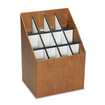 Safco Corrugated Roll Files, 12 Compartments, Woodgrain