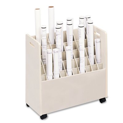 Safco 50-Compartment Mobile Roll File Cart