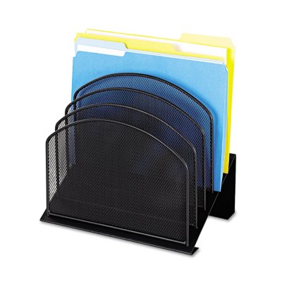 Safco 5-Tier Section Mesh Desk Organizer, Black
