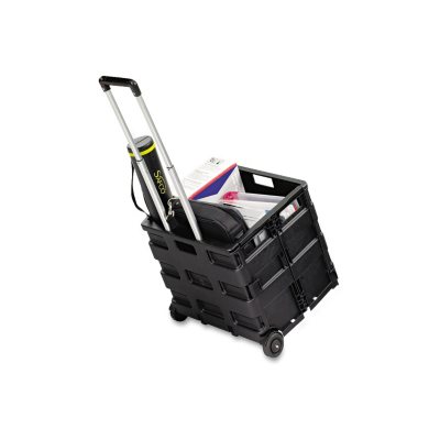 Safco - Stow And Go Cart, 16-1/2 x 14-1/2 x 39 - Black