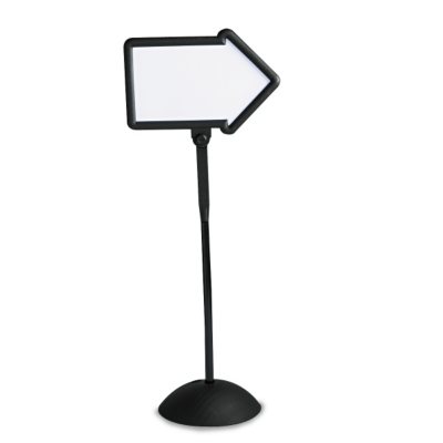 Safco - Double-Sided Arrow Sign, Dry Erase Magnetic Steel, 25 1/2 x 60, Black Frame