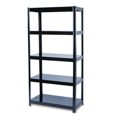 Safco - Boltless Steel Shelving, 5 Shelves, 36w x 18d x 72h - Black