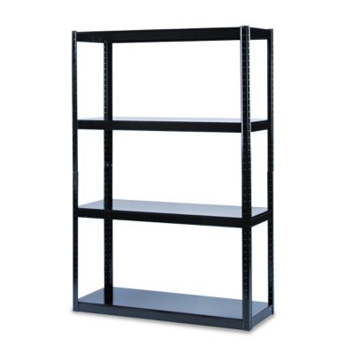 Safco - Boltless Steel Shelving, 5 Shelves, 48w x 18d x 72h - Black