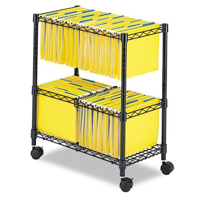 Safco - Two-Tier Rolling File Cart, Letter/Legal, 14" - Black