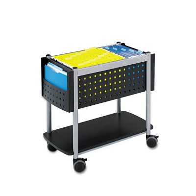 Safco - Scoot Open Top Mobile File Cart, Letter/Legal, 14" - Black With Silver