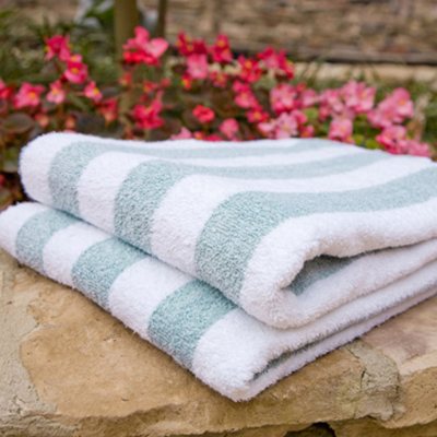 Riegel Cabana Stripe Pool Towel - 35 x 70 - 6 Pk. Spa Green