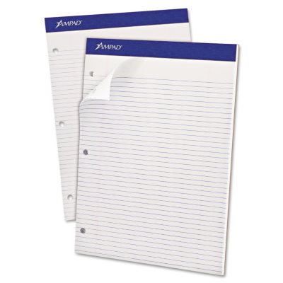 Ampad Evidence Dual Narrow/Margin Ruled Pad -  8 1/2" x 11 3/4"  -  White - 100 Sheets