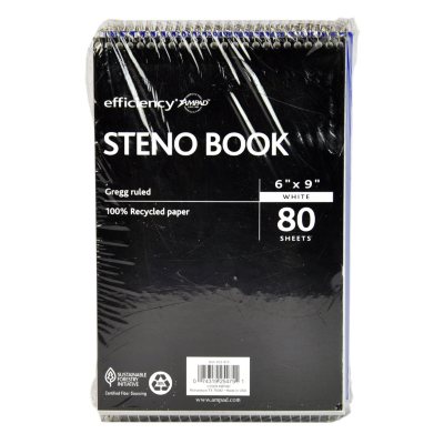 AMPAD - Recycled Steno Book, 6" x 9" - 12 Pack