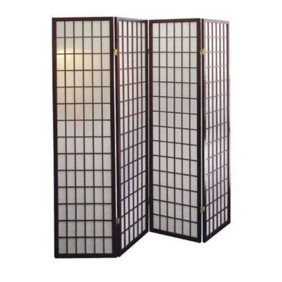 4 Panel Room Divider - Cherry Wood