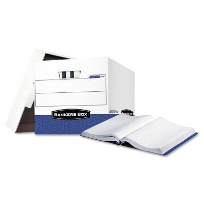 Fellowes Data-Pak Storage Box, 12-3/4 x 16 x 12-1/2, White/Blue, 12 Pack