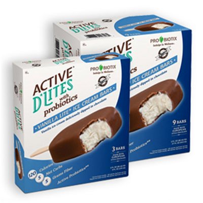 Active D'Lites Vanilla Ice Cream Bars with ProBiotics - 3 oz. bars - 9 pk.