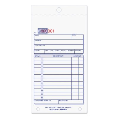 Rediform - Sales Book, 3 5/8 x 6 3/8, Carbonless Triplicate, 50 Sets per Book