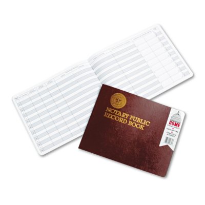 Dome - Notary Public Record, Burgundy Cover, 60 Pages, 8 1/2 x 10 1/2