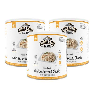Augason Farms Freeze-Dried Chicken Breast Chunks (16 oz., 3 pk.)