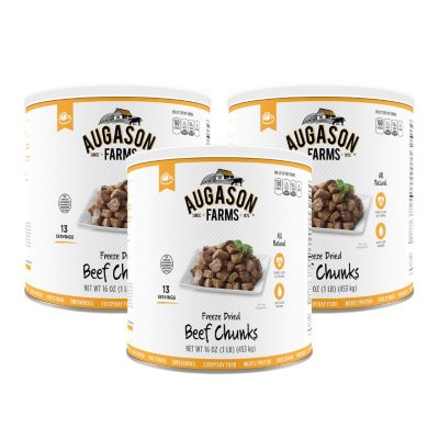 Augason Farms Freeze-Dried Beef Chunks (16 oz., 3 pk.)