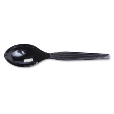 Dixie - Plastic Teaspoon, Medium Weight, Black - 100 Teaspoons