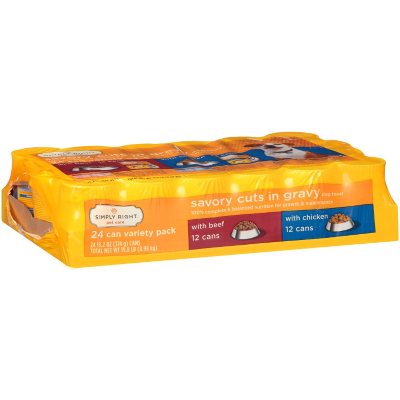 Simply Right Pet Care Savory Cuts in Gravy Dog Food Variety Pack - 24 pk. 